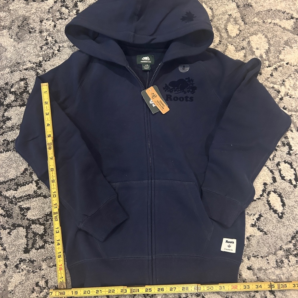 Roots Kids Dark Blue Full-Zip Hoodie